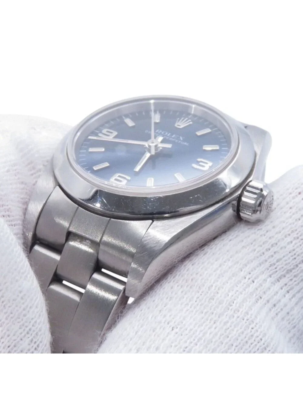 Rolex Oyster Perpetual 24 P Number Watch Blue Dial